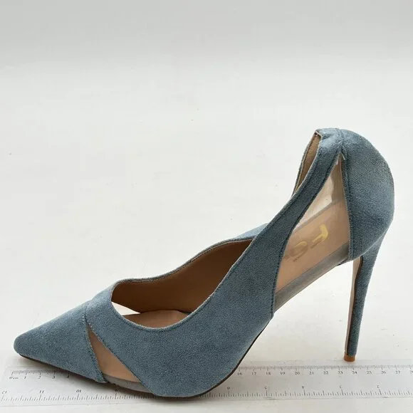 FSJ Women Elegant Mesh High Heel Pump Pointed Toe Stiletto Thin Slip on Dress Pr - Picture 3 of 7